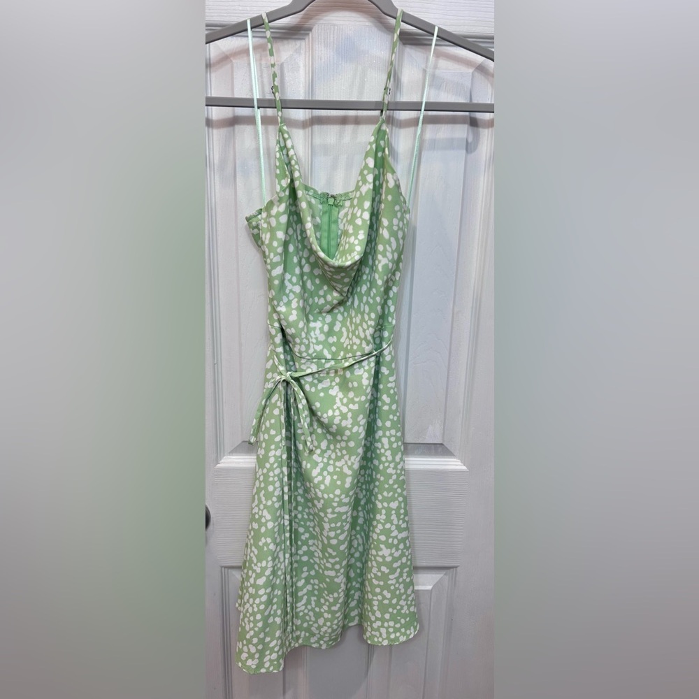 Gianni Bini Asymmetrical Green and White Dress